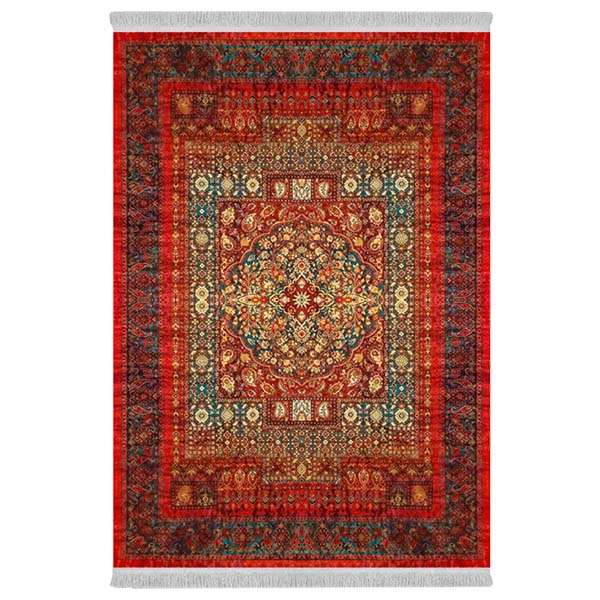 فرش پارچه‌ای دفه مدل فرشینه هازان مخمل طرح فانتزی کد 3191