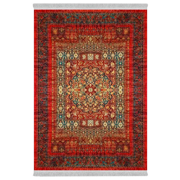 فرش پارچه‌ای دفه مدل فرشینه هازان مخمل طرح فانتزی کد 3191