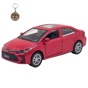 ماشین بازی ناب سل مدل تویوتا کرولا فلزی موزیکال چراغدار عقب کش به همراه جاسوییچی