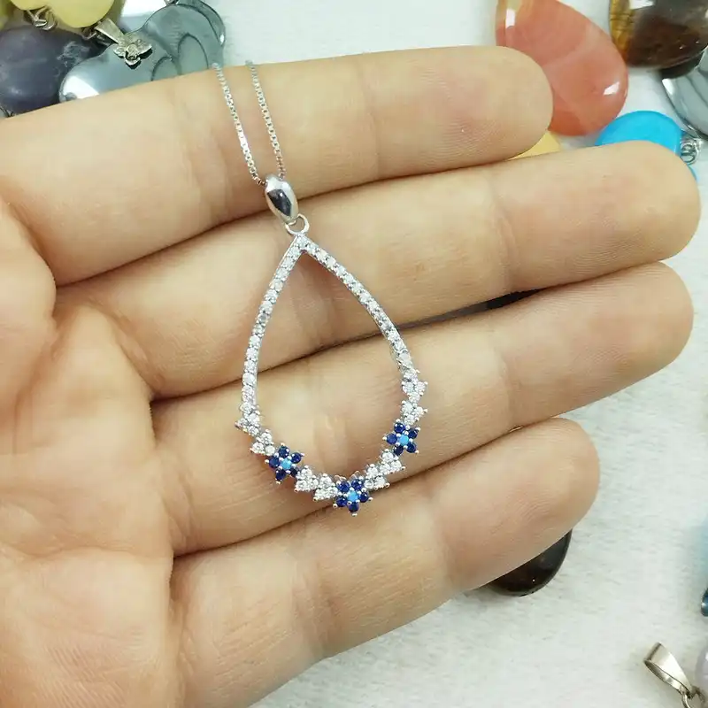 نیم ست نقره زنانه سلین کالا مدل اشکی کد PC2-3