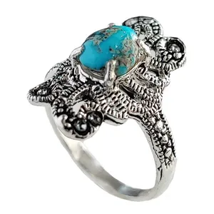 انگشتر نقره زنانه مدل فیروزه نیشابور FW3072