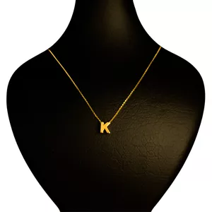 گردنبند طلا 18 عیار زنانه گنجینه هنر خوش نشین مدل سه بعدی طرح K