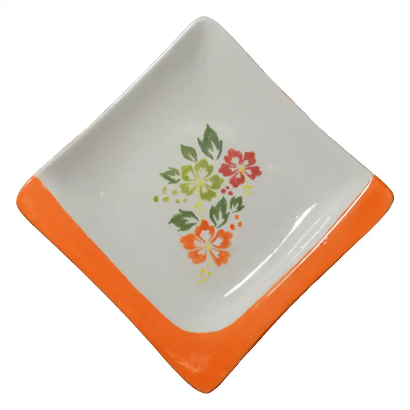 بشقاب سرامیکی طرح خورشت خوری مدل گل کد 03 بسته 4 عددی