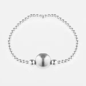 دستبند نقره زنانه گالری عزیزی طرح دایره مدل 15101