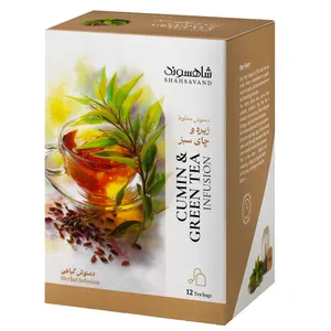 دمنوش لاغری زیره و چای سبز شاهسوند - 18 گرم بسته 12 عددی