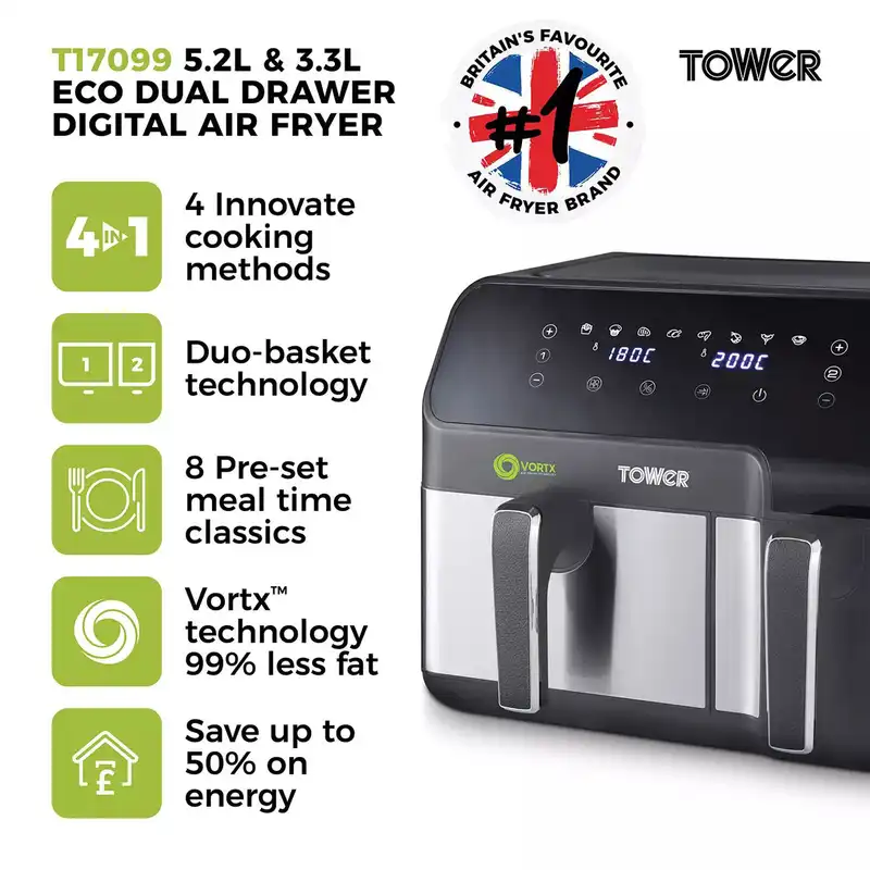 سرخ کن بدون روغن تاور مدل T17099 Vortx