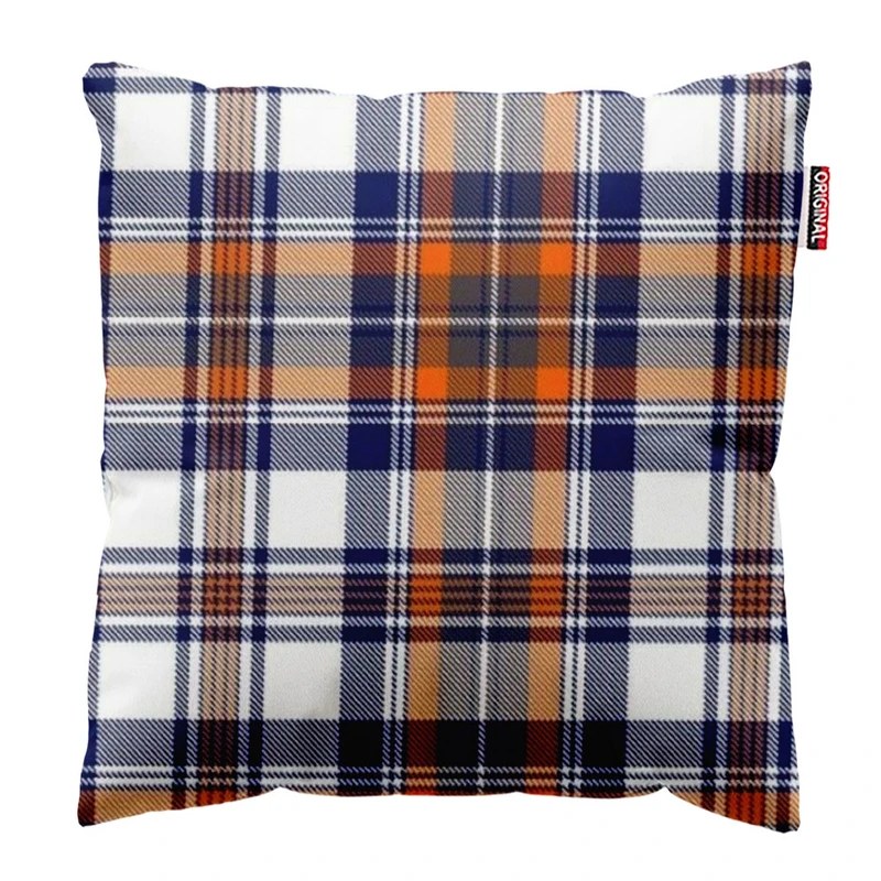 کوسن پاد آفرین طرح چهارخونه سنتی کلاسیک کد 3886 سایز 40*40 سانتی متر