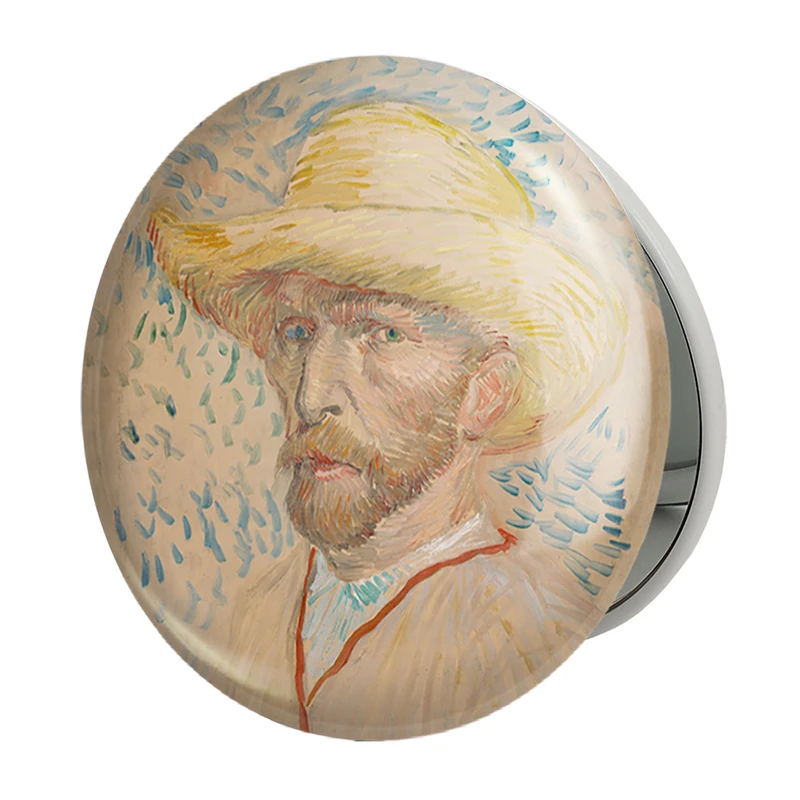 آینه جیبی خندالو طرح سلف پرتره ونسان ونگوگ (Van Gogh) مدل تاشو کد 36811