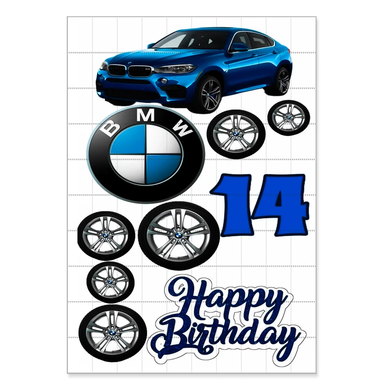 برچسب مدل BMW طرح عدد و تبریک تولد کد 200