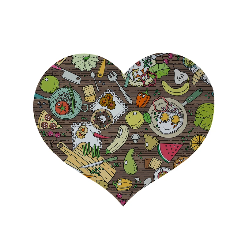 پادری مدل قلب طرح غذا کد 5002 سایز 90x90 سانتی متر 