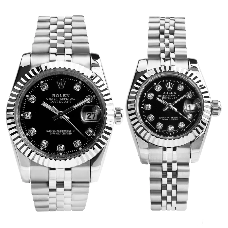 ست ساعت مچی عقربه ای زنانه و مردانه  مدل دیت جاست DateJust کد WSL-27