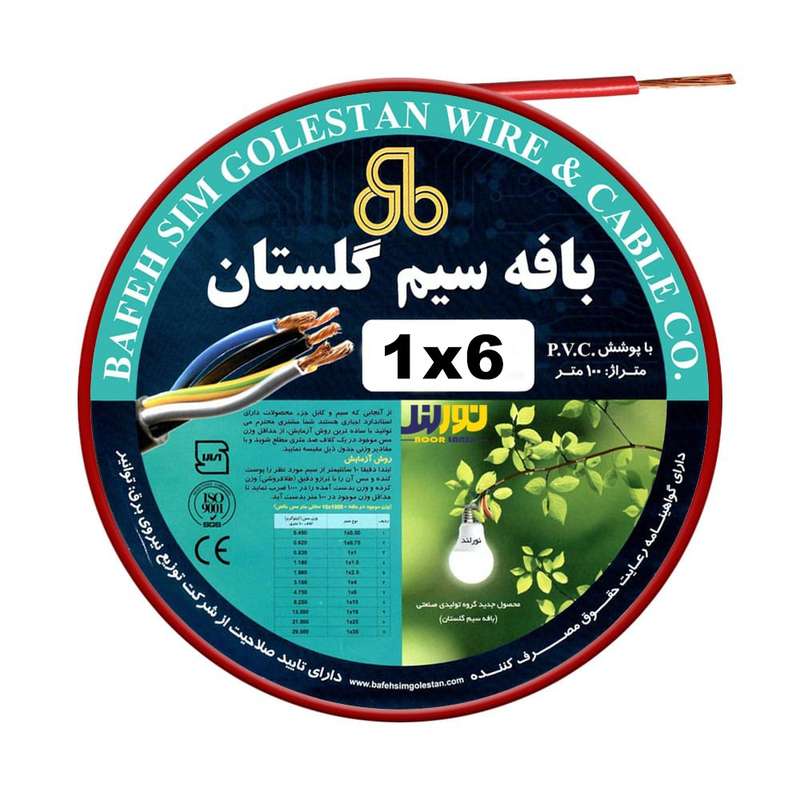 سیم برق 6 در 1 بافه گلستان مدل افشان
