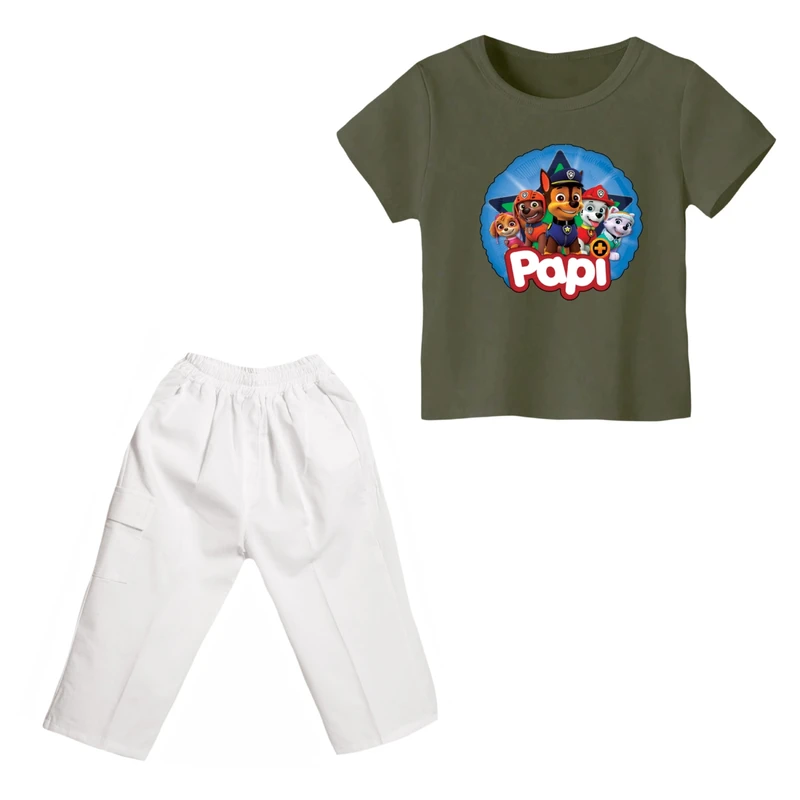 ست تی شرت و شلوارک پسرانه مدل سگ نگهبان کد ۶