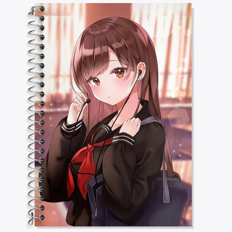 دفتر لغت 50 برگ خندالو مدل دختر انیمه ای کد 18107