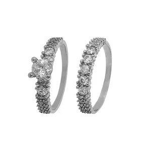 انگشتر نقره زنانه کد TSVR0017 مجموعه 2 عددی