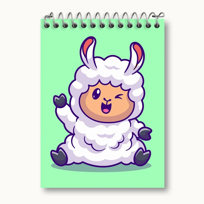 دفتر یادداشت 50 برگ خندالو مدل حیوانات بامزه گوسفند کد 25398