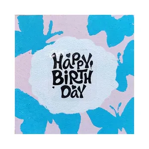 کارت پستال مدل چوبی طرح تبریک تولد