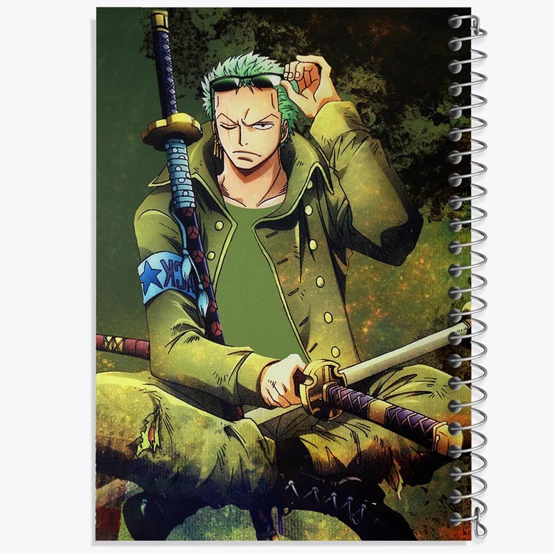 دفتر ژورنال نویسی 50 برگ خندالو مدل نقطه ای طرح رورونا زورو انیمه وان پیس One Piece کد 11411