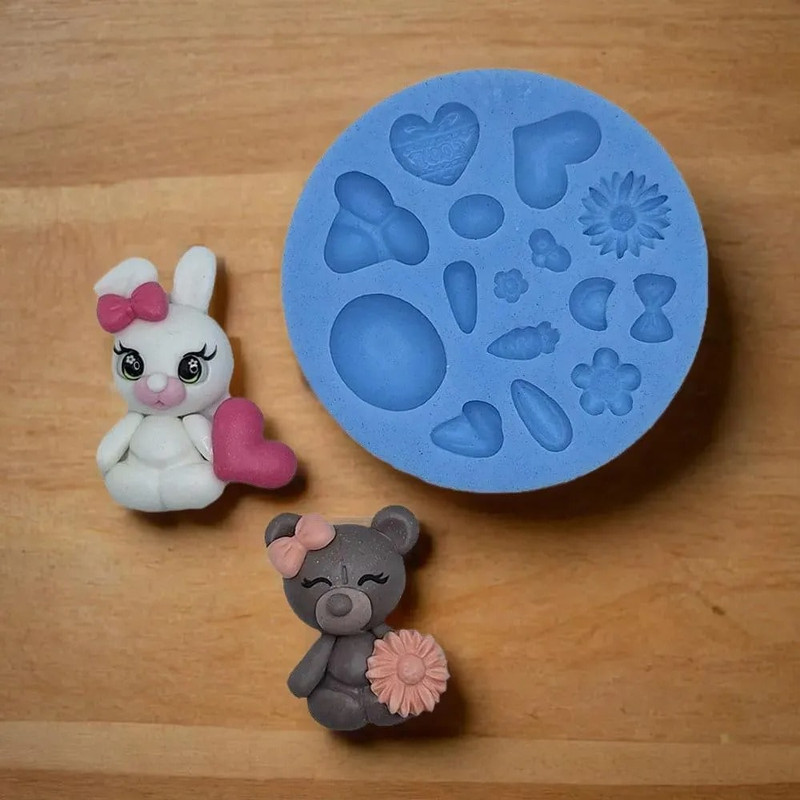 قالب مدل پیکسل خمیری خرس و خرگوش