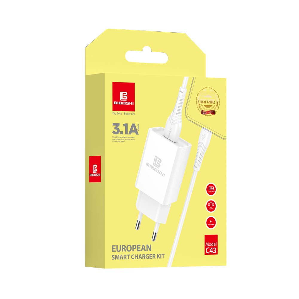 شارژر دیواری بیبوشی مدل C43 به همراه کابل microUSB