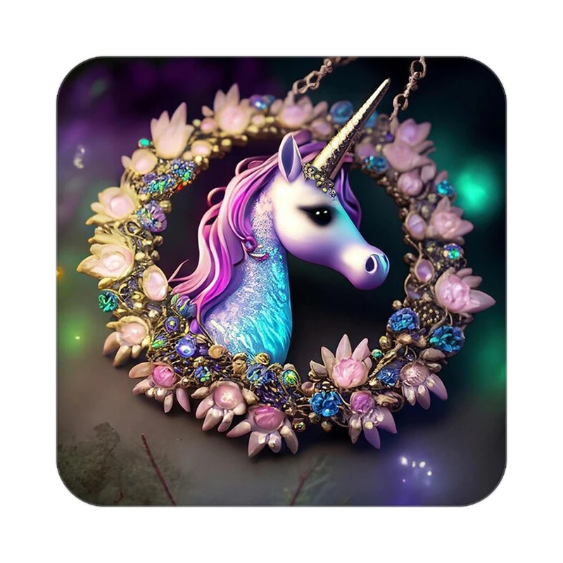 زیر لیوانی کاکتی طرح اسب تک شاخ و یونیکورن مدل mp31056