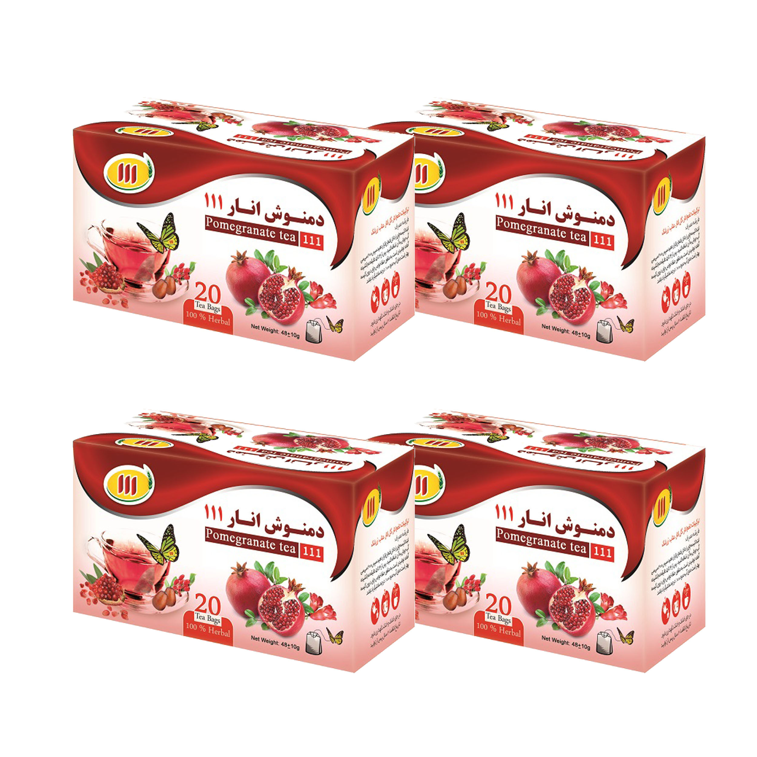 دمنوش گیاهی انار 111 مجموعه 4 عددی