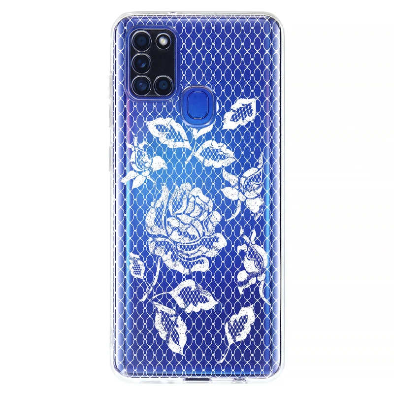 کاور مگافون طرح گل مدل C43-W مناسب برای گوشی موبایل سامسونگ Galaxy A21 S