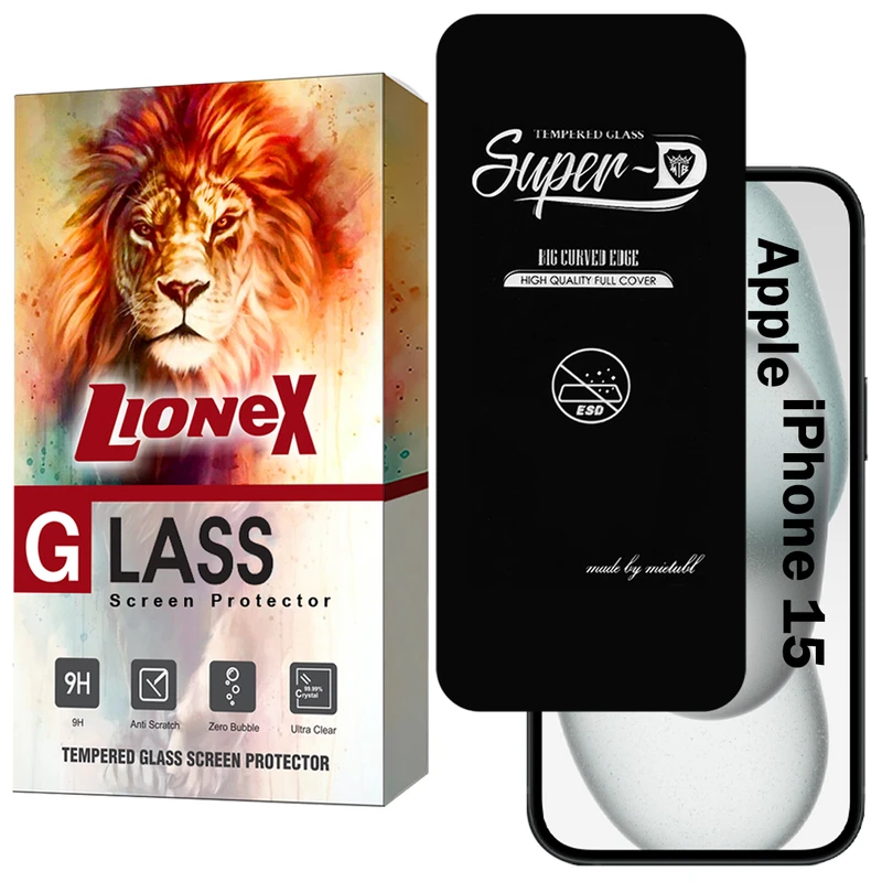 محافظ صفحه نمایش لایونکس مدل SUPERDNL مناسب برای گوشی موبایل اپل iPhone 15