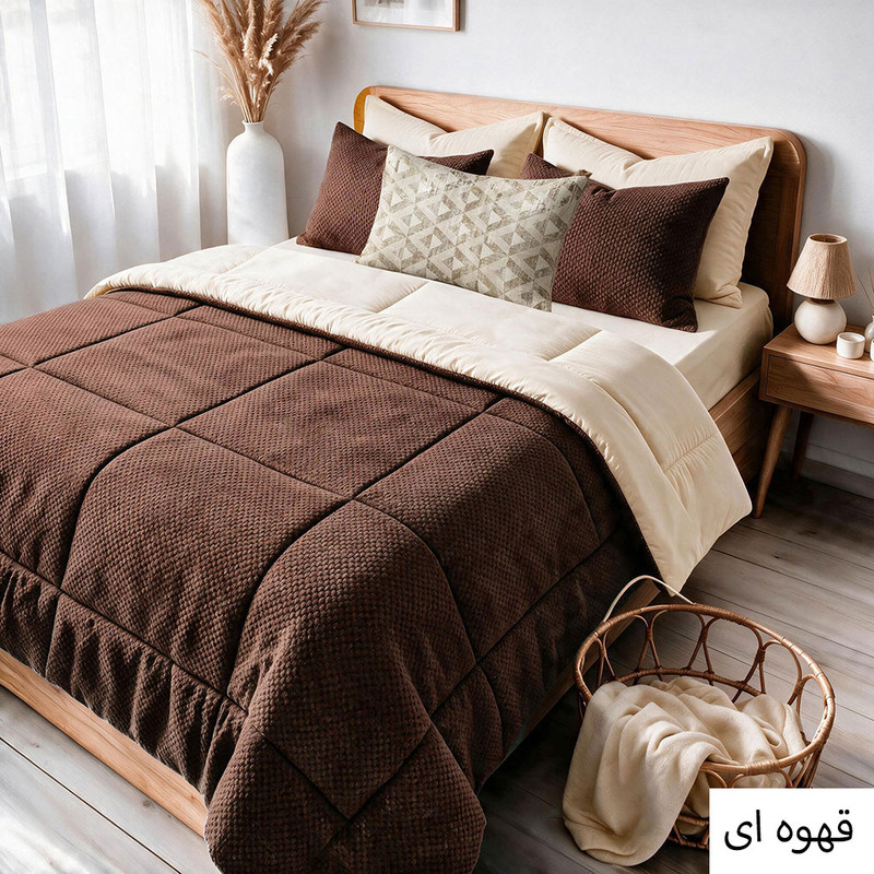 سرویس روتختی 1 نفره 5 تکه نوپه هوم مدل مخمل LV01