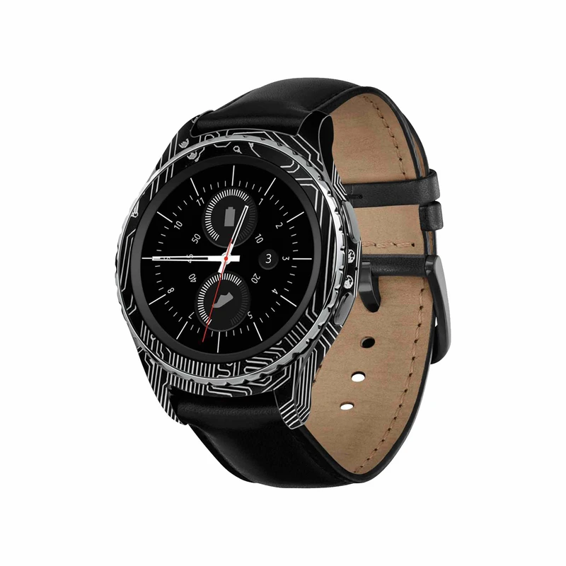برچسب ماهوت طرح Black_Printed_Circuit_Board مناسب برای ساعت هوشمند سامسونگ Galaxy Gear S2 Classic