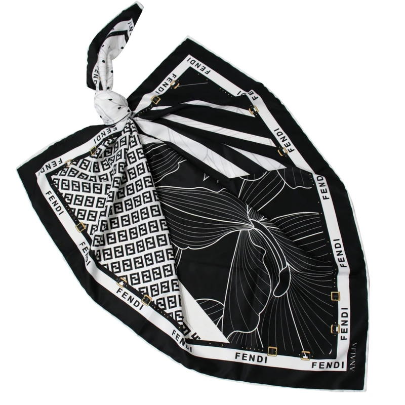 روسری زنانه مدل ابریشم مزونی لاکچری طرح محبوب کد ana-9205