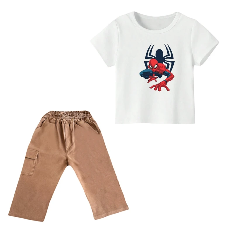 ست تی شرت و شلوارک پسرانه مدل مرد عنکبوتی کد ۱۴