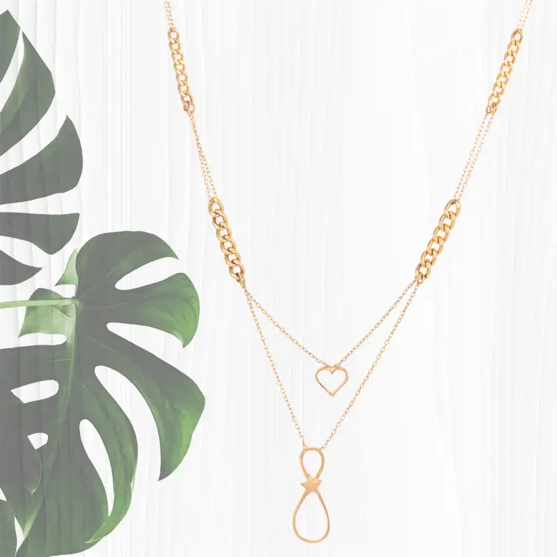 گردنبند طلا 18 عیار زنانه مدل DNTC21-27d طرح بینهایت