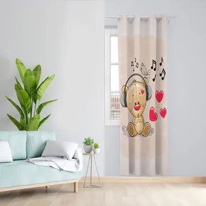پرده مدل  خرس مخمل پانچی کد 4760 سایز 140x280 سانتی متر