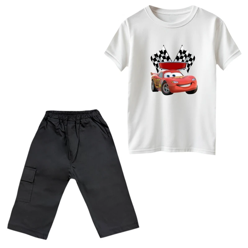 ست تی‌شرت و شلوارک پسرانه مدل ماشین ها کد 1