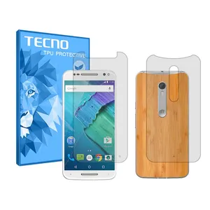 Tecno HyGEL model transparent screen protector suitable for Motorola Moto X Style mobile phone along with phone back protector