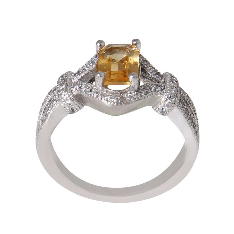 انگشتر نقره زنانه مدل سیترین کد AWR_851