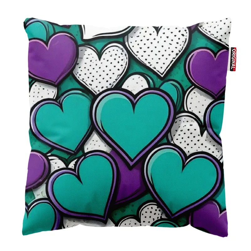کوسن پاد آفرین طرح قلب کد 551  سایز 30*30 سانتی متر