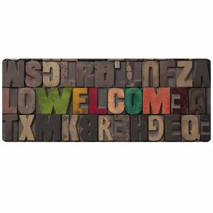 پادری مدل جلوسینکی سه لایه رویه مخمل طرح Welcome کد L1303 سایز 110x45 سانتی متر