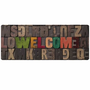پادری مدل جلوسینکی سه لایه رویه مخمل طرح Welcome کد A303 سایز 110x45 سانتی متر