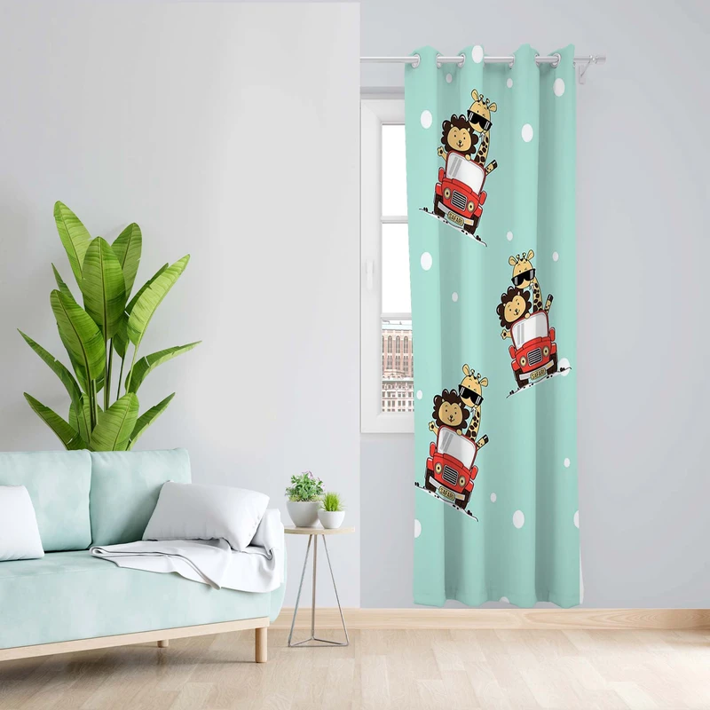 پرده طرح کودک مدل مخمل پانچی کد 5028 z سایز 140x200 سانتی متر