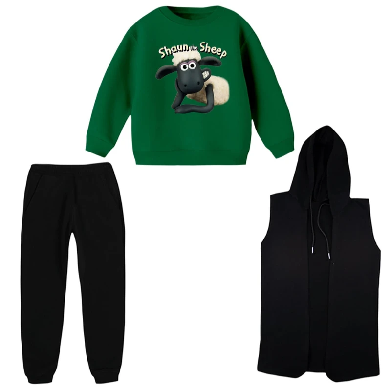 ست 3 تکه لباس راحتی بچگانه مدل گوسفند ناقلا  