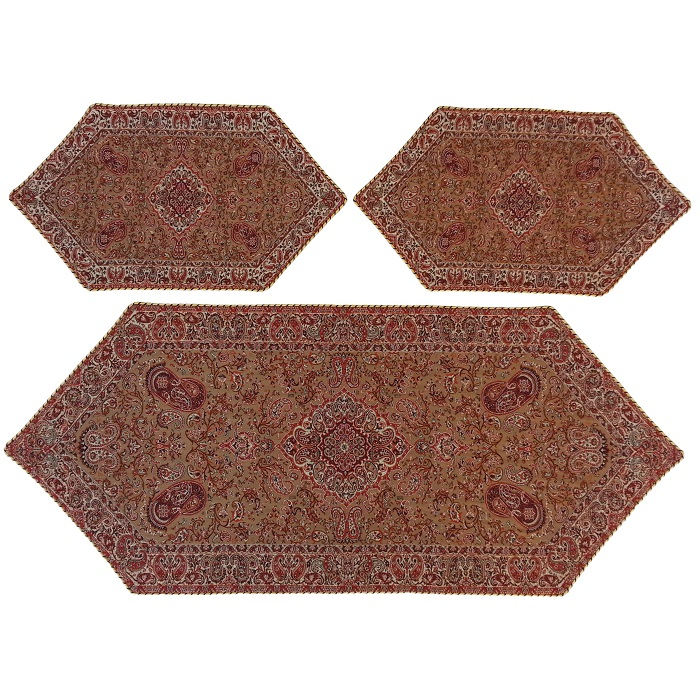 ست 3 تکه رومیزی ترمه کد TRSETE29
