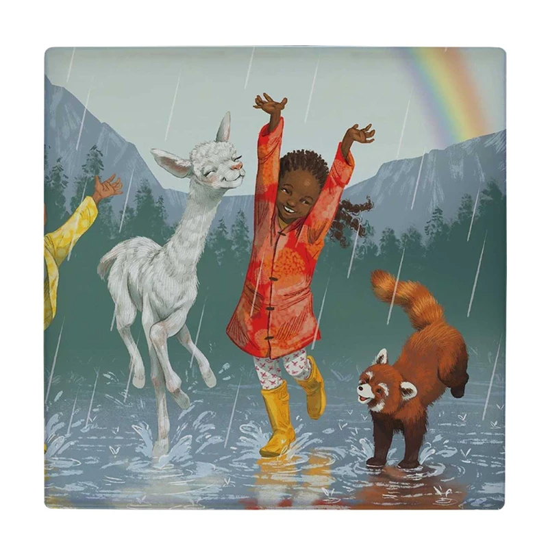 زیر لیوانی طرح دختر و حیوانات کد    3655414_1638