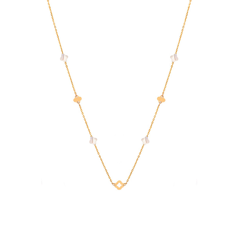 گردنبند طلا 18 عیار زنانه الی گالری مدل صدف ونکلیف