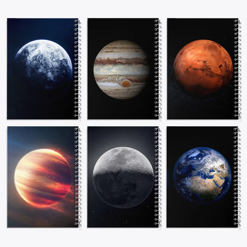دفتر نقاشی 50 برگ خندالو طرح کهکشان کد 404 مجموعه 6 عددی