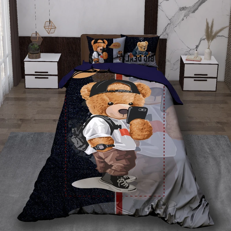 سرویس روتختی مدل خرس لاکچری یک نفره 5 تکه