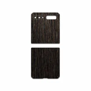 MAHOOT Dark-Gold-Stripes-Wood Cover Sticker for Samsung Galaxy Z Flip