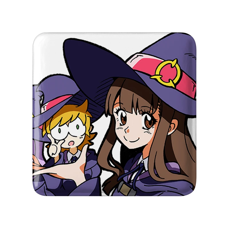 مگنت خندالو طرح اکو و جانسون و سوسی انیمه جادوگران کوچک Little Witch Academia  مدل مربعی کد 22849