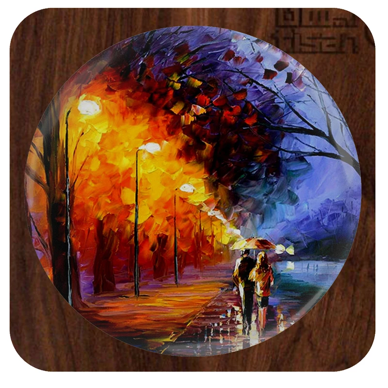 آینه آرایشی جیبی مدل عاشقانه خیابان انتزاعی کد 1065